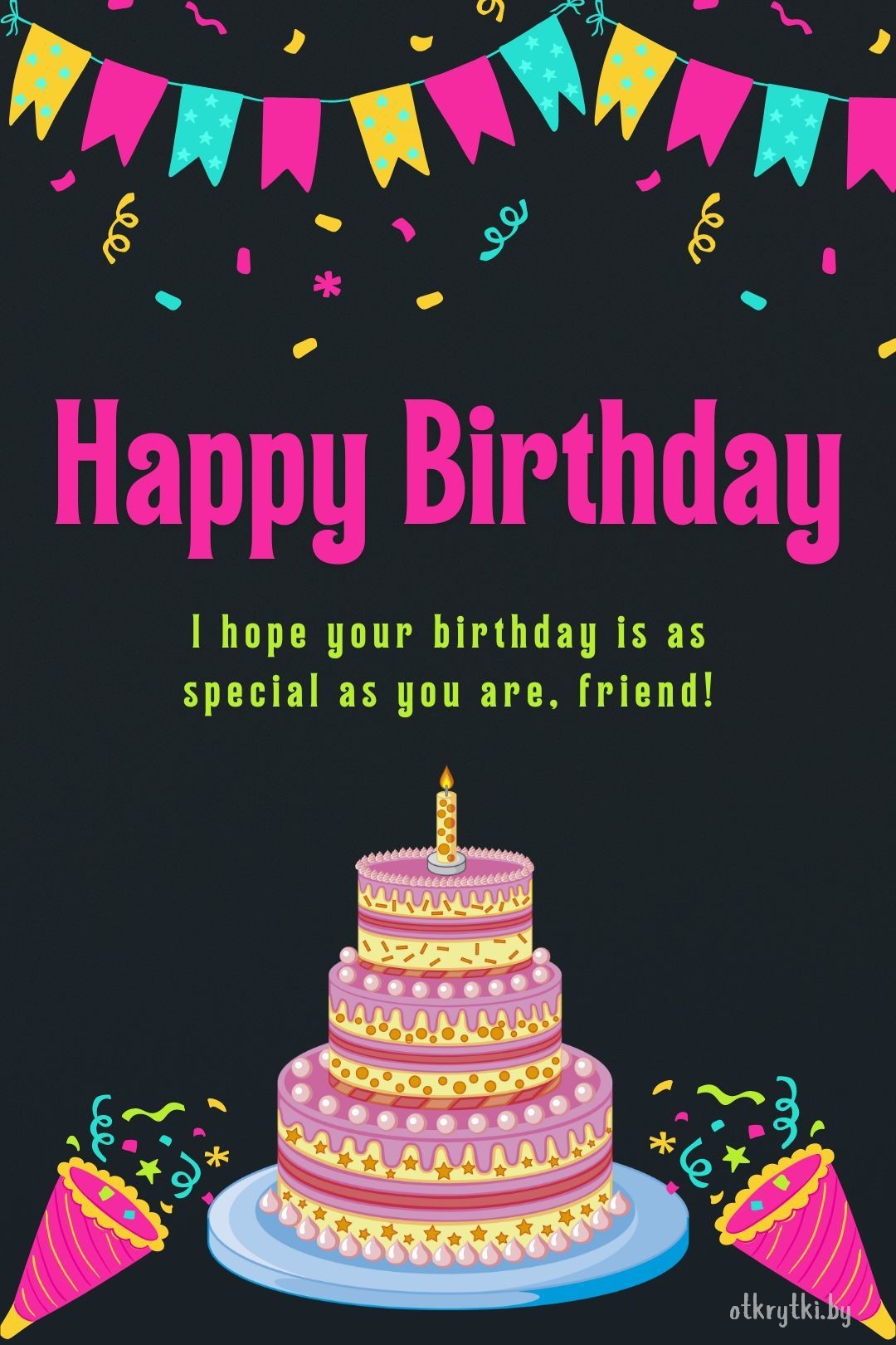 Электронная открытка happy birthday