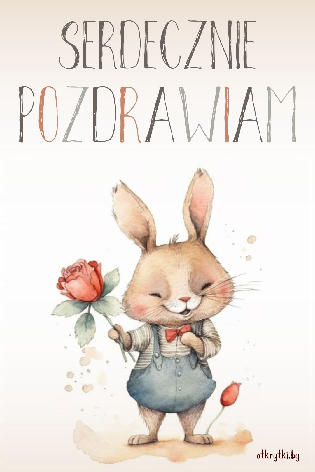 Нежная польская открытка на день рождения