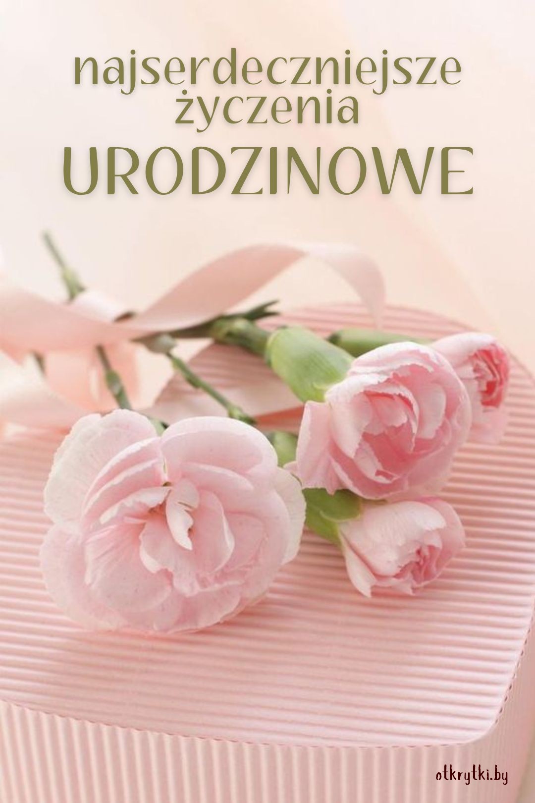 Нежная польская открытка с днем рождения