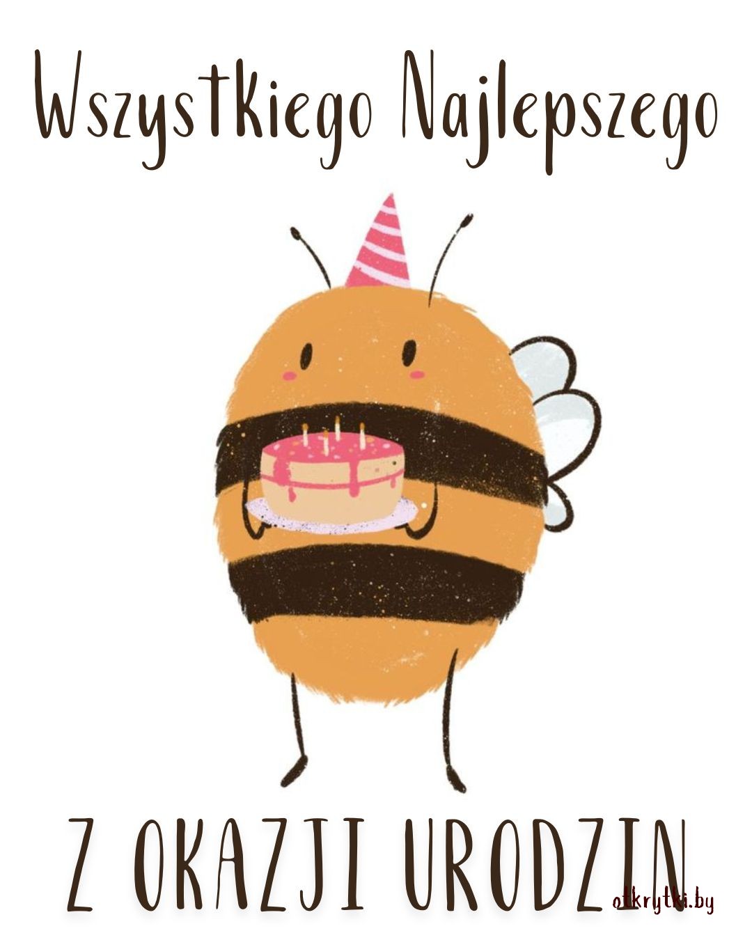 Польская открытка с днем рождения